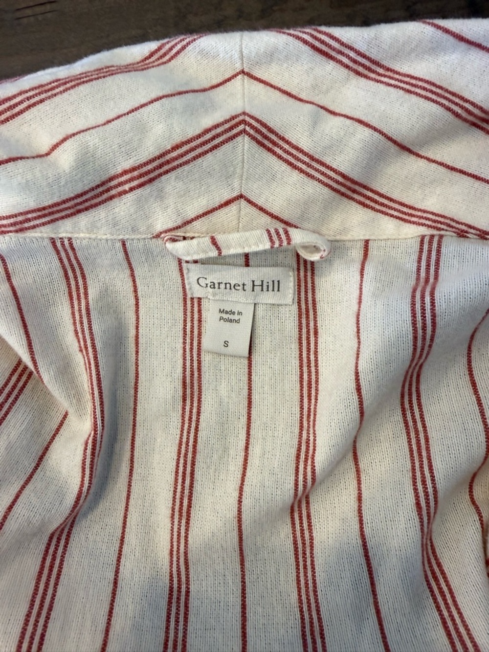 Garnet Hill Vertical Stripes Organic Cotton Robe - Picture 3 of 4